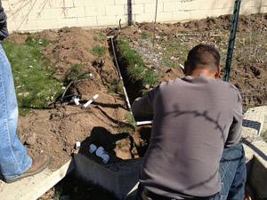  irrigation contractor installs new PVC pipes